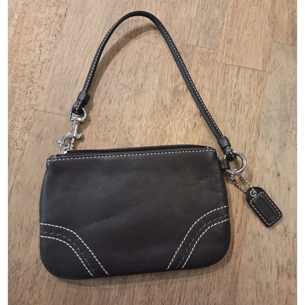 Coach brown leather wristlet